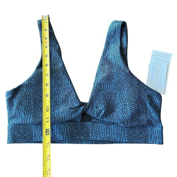 L*Space Active Women’s L Do The Twist Sports Bra Teal Blue Croc Print Padded New - Picture 7 of 10